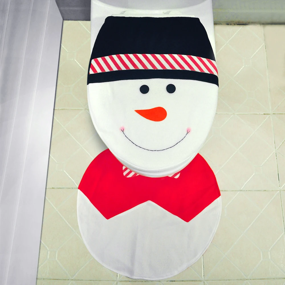 Горячее предложение Новый рождественский чехол для унитаза + u-образный