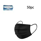 50 шт. черный взрослого и одноразовая маска для лица Мода 3 Слои нетканый материал маски Обложка для рта для открытого воздуха для костюмированной вечеринки на Хэллоуин маски