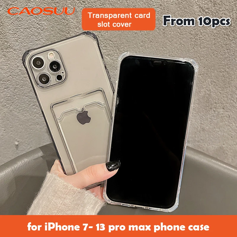 

10 шт., Прозрачный ударопрочный чехол для iPhone 13 11 12 Pro Max Mini X XS XR 7 8 Plus