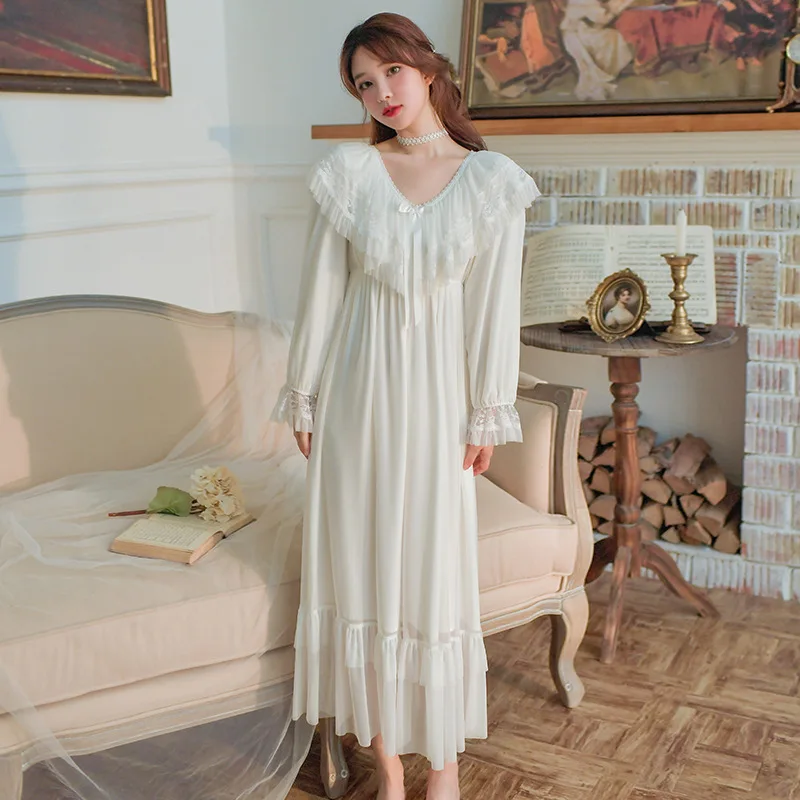 

Spring New Nightgown Women Sleep Dress Gown Casual Sleepwear Modal Nightdress Soft Nightwear Intimate Lingerie Loose Homewear