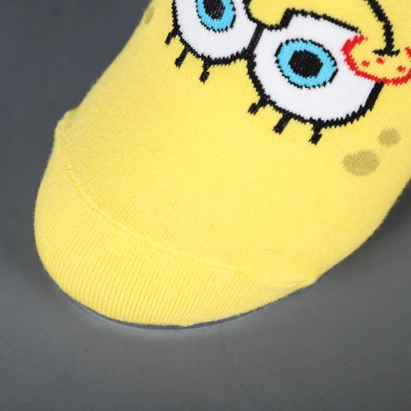 Планктона Шелдон носки с принтом Squidward Щупальца Патрик Стар милые забавные женские весенние, летние носки желтые хлопковые короткие носки