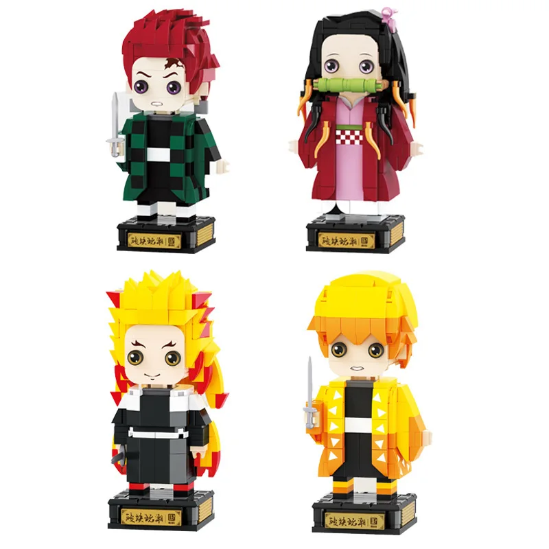 

294pcs+ Anime Demon Slayer Figures Building Blocks Kamado Tanjirou Nezuko Inosuke BricksHeadz Toys For Children
