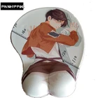 Pinkhipppos аниме атака на Титанов силиконовый подставка коврик для мышки с аниме Риваль  Ackerman 3d с подставкой для запястья коврик для мыши Коврик для мыши