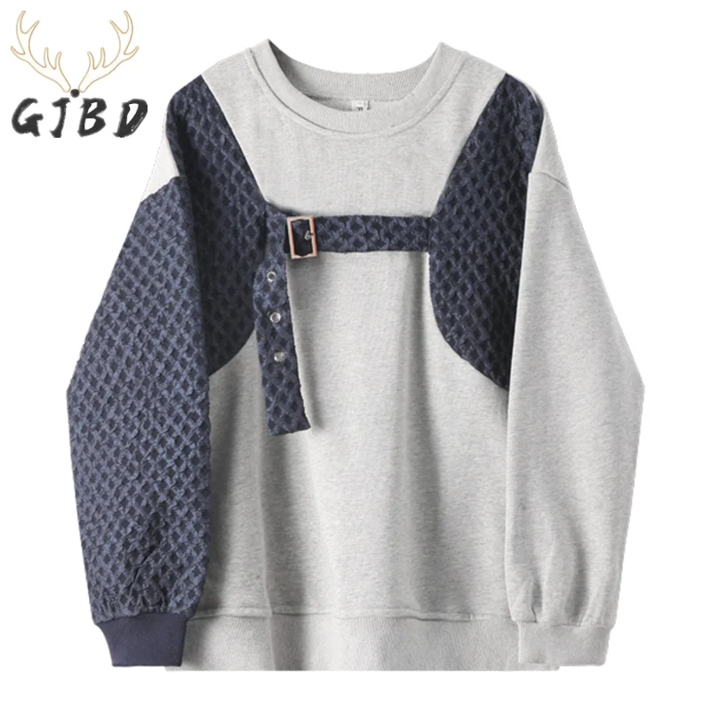 Women Sweatshirt 2021 Autumn Streetwear Patchwork Korean Fashion Baggy Clothes for Teens Sense of Design Vintage TOPs | Женская одежда