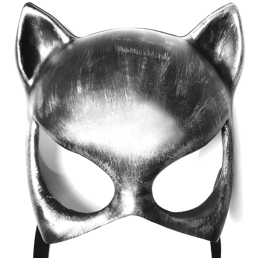 Steampunk fox cat ears Halloween half face devil mask horror dance party animation game props