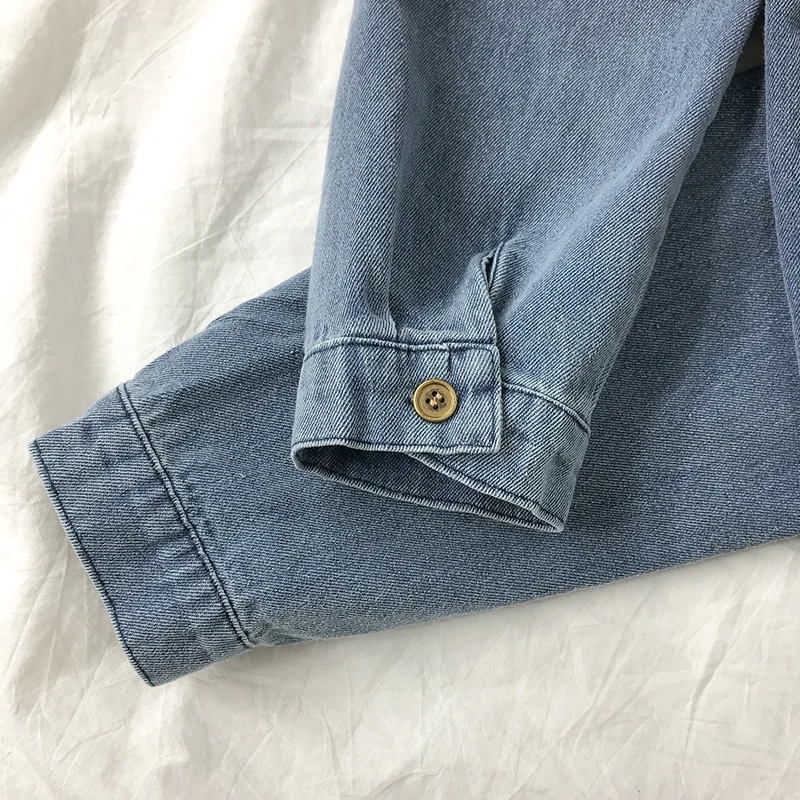 

2021 Retro Denim Shirt Female Jacket New Spring and Autumn Design Sense Niche All-match Long-sleeved Shirt Top Casual Fashion