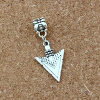 25pcslots dangle arrow alloy charm beads fit european bracelets jewelry diy 15x35 5mm a 412a