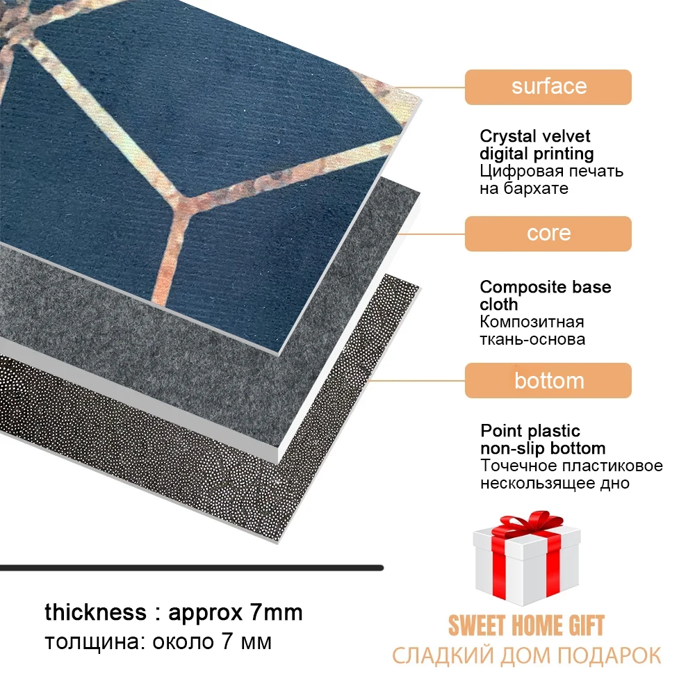 Геометрические 3D ковры для гостиной стерео печать кухонный коврик коридора