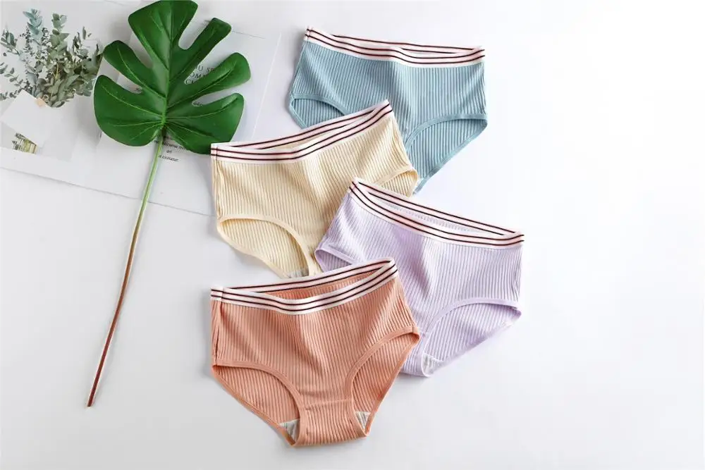 Новое поступление нижнее белье для девочек Женские Дышащие хлопковые трусы со
