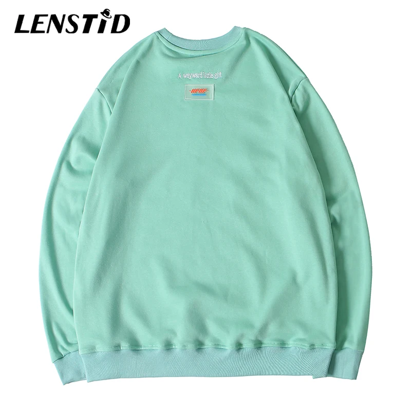 LENSTID 2019 Осень Harajuku своенравного маленькая девочка пуловеры c капюшоном принтом в