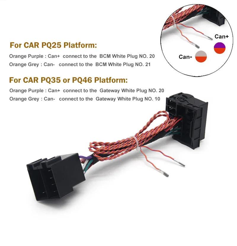 RCN210 для RCD330 плюс RCD510 310 315 Quadlock адаптер с CAN-BUS кабель для VW Jetta модели авто Polo, Golf, Passat MK5 MK6 B6 B7 Eos Bettle