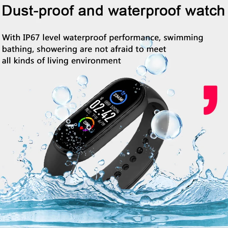 

Mens Womens Smart Watch Fitness Tracker Heart Rate Blood Pressure Monitors Bluetooth Waterproof Smartwatch M5 For Xiaomi Watches