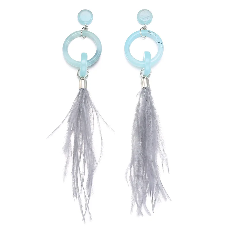 

Fashion Acrylic Earings Feather Long Tassel Earrings for Women Brinco Earring Boho Earing Jewelry Pendientes Oorbellen Orecchini