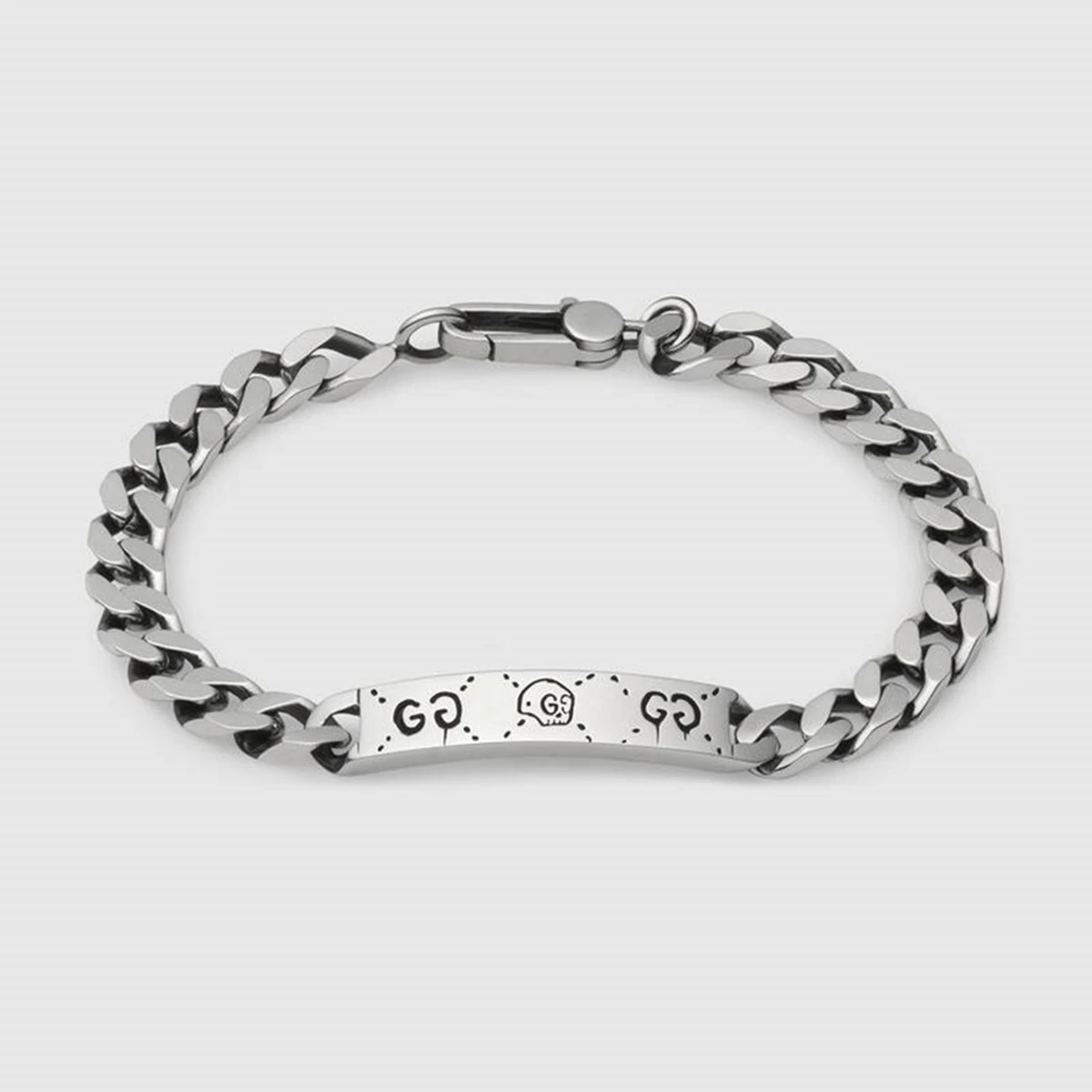 

1-1 silver skull bracelet with restoring ancient ways