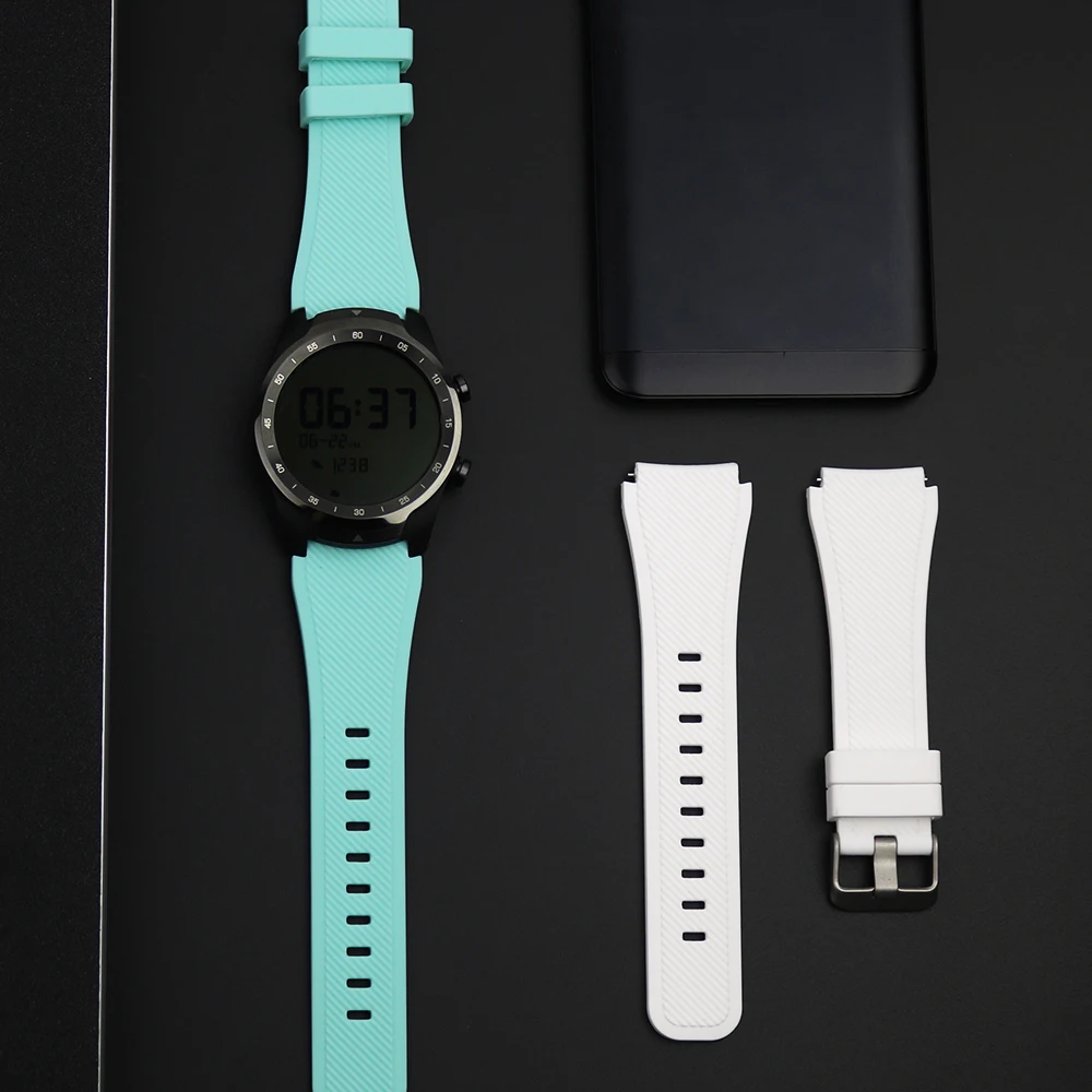 Силиконовый цветной браслет SIKAI 22 мм для Ticwatch Pro моющийся ремешок Samsung Gear S3 сменный
