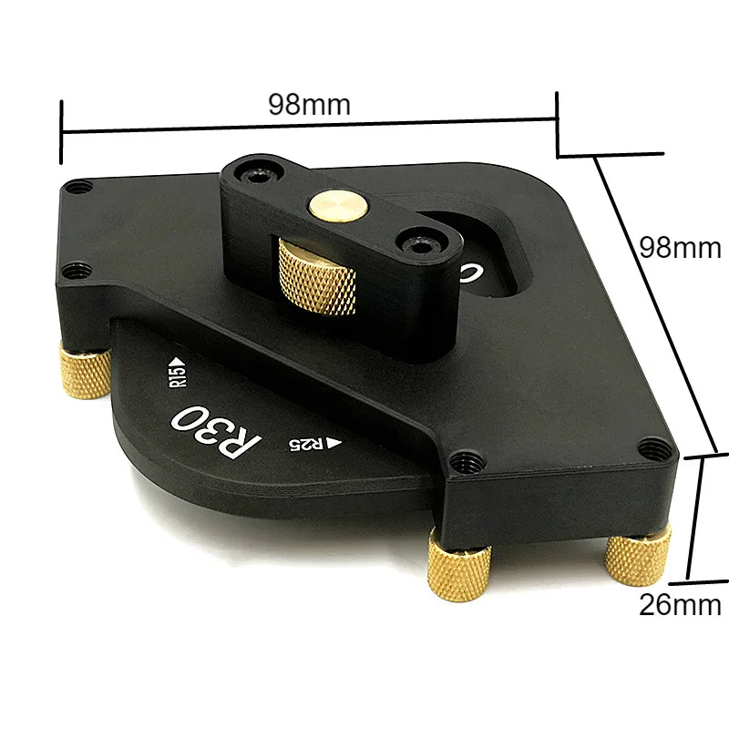 

4 in 1 Corner Radius Quick-jig Router Table Template Jig Arc Angle Half Fillet Locator Jig For Woodworking Trimming Tools