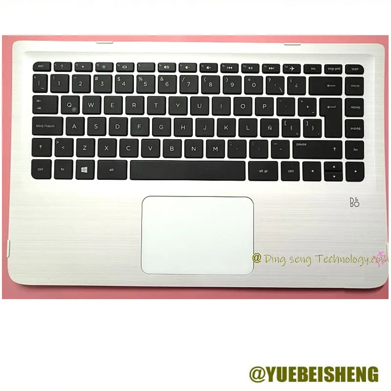 

YUEBEISHENG New For HP Pavilion X360 13-S 13-S020NR plamrest Latin keyboard upper cover Touchpad 855919-161,White