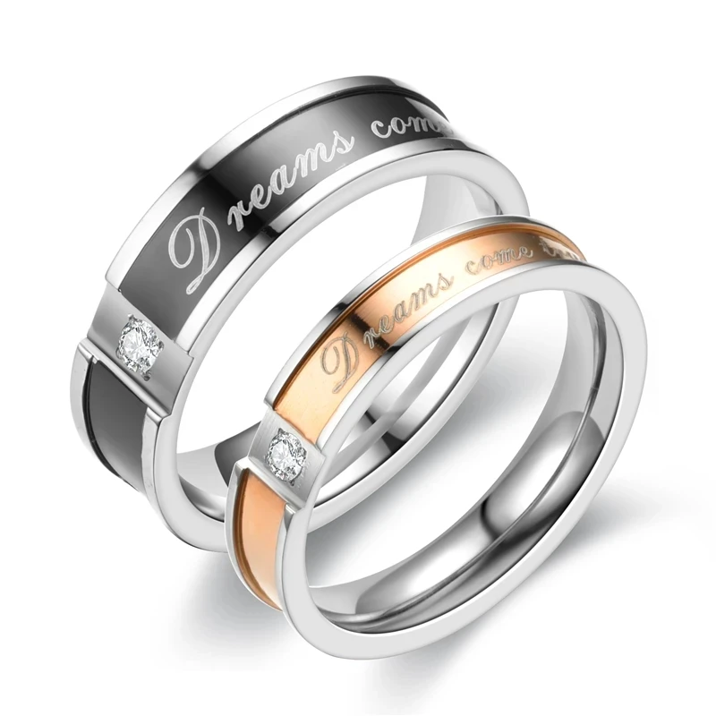 

Couple Rings Simple Stainless Steel Ring for Women Men Wedding Jewelry Gift