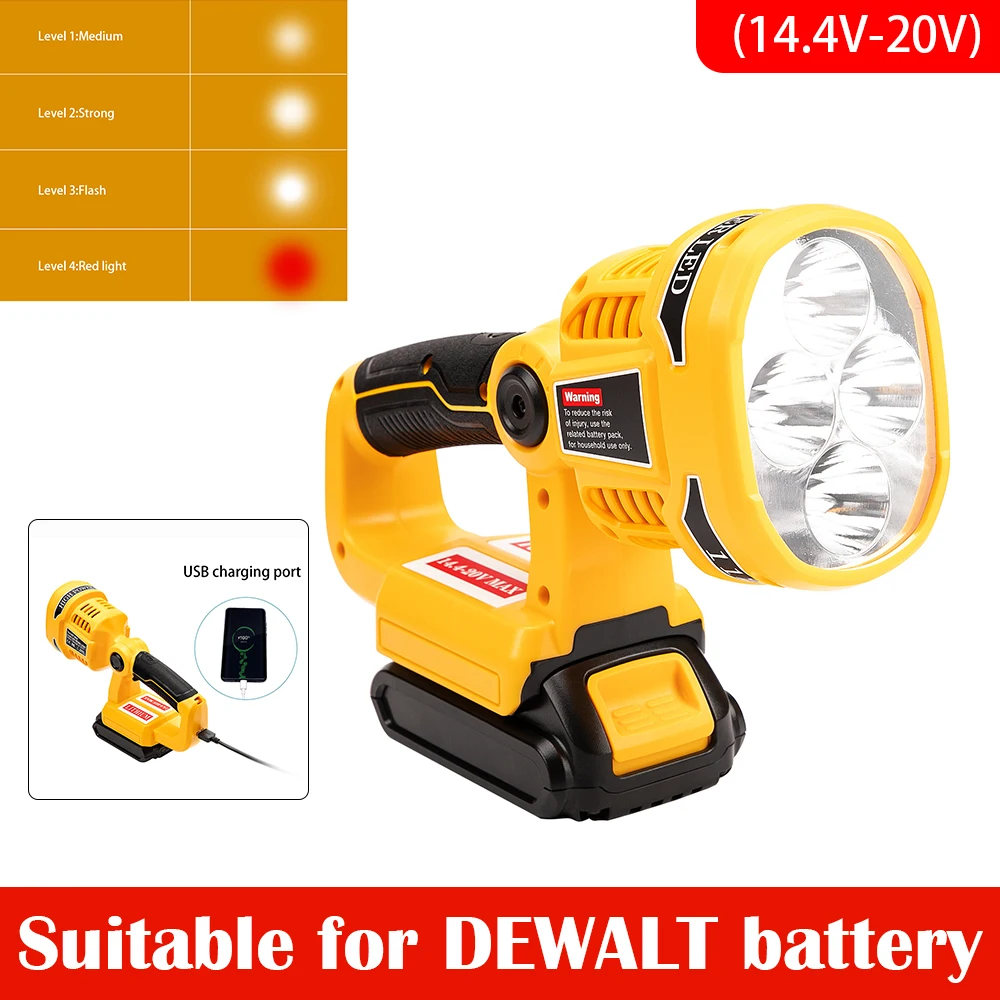 저렴한 WAKYME-휴대용 무선 손전등 LED 작업등 DCL040, 야외 캠핑 토치 스포트라이트 비상 조명 핸드 램프