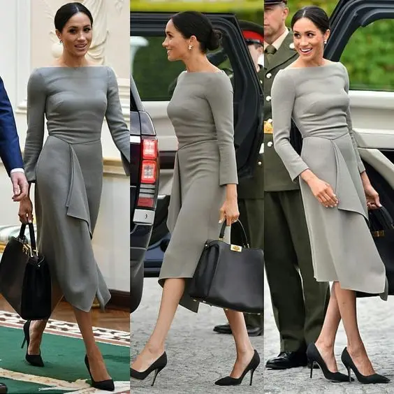 Серое платье для матери невесты свадебное длиной ниже колена 2021 стильные женские