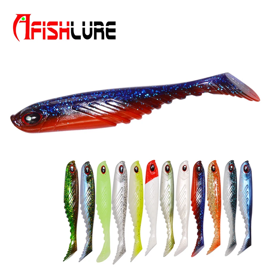 70 мм Т-образный хвост рыболовная приманка Мягкая искусственная мягкая