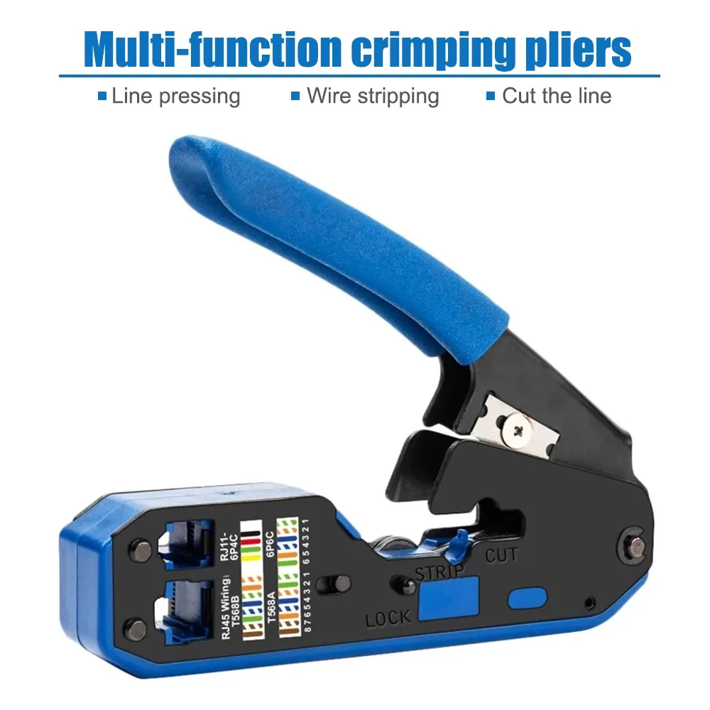 

Обжимные инструменты RJ45, плоскогубцы, обжимной инструмент для сетевого кабеля, все в 1, модульный обжимной инструмент для разъемов RJ45 Cat6/Cat5e/...