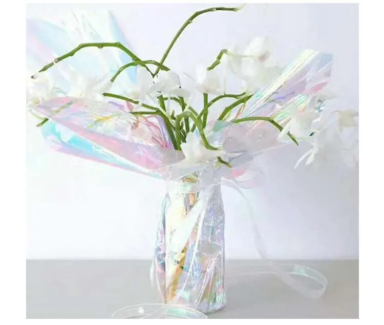 Прямая упаковка букета материал новая оберточная бумага для цветов радужная