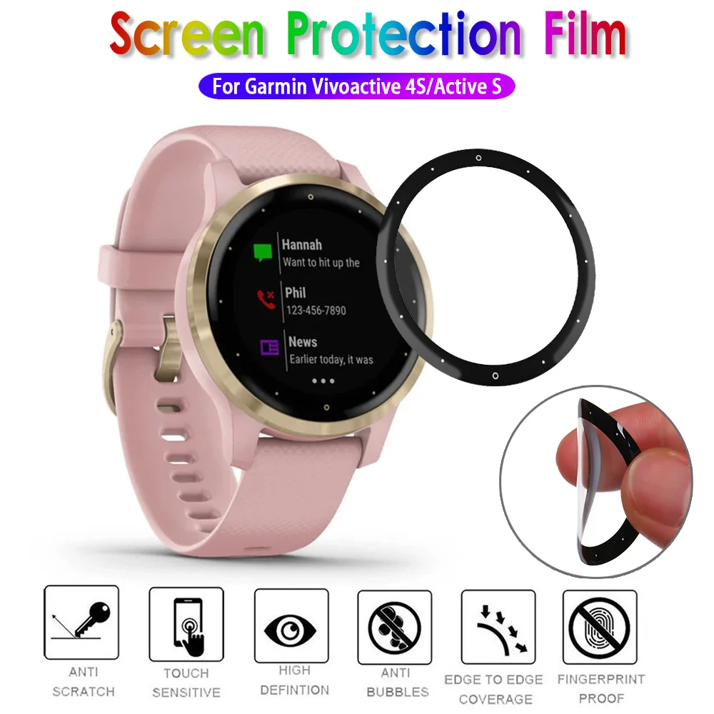 3D полный охват Защитная пленка для смарт-часов Garmin Vivoactive 4S/Активный S царапинам