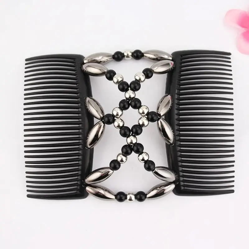 Женская эластичная Шпилька растягивающаяся двойная Волшебная расческа для