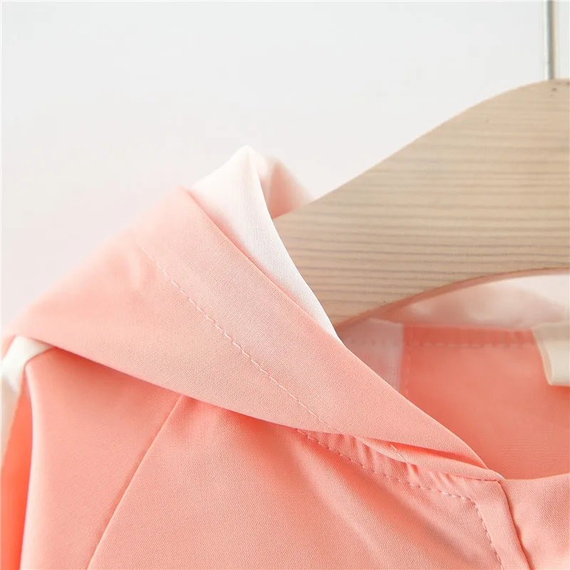 Осенние детские куртки для девочек с капюшоном и длинным рукавом пальто