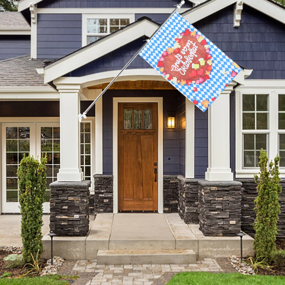 

6pcs Commercial Flag Pole Kit 1.8m Flag Pole White Bracket and Buckles