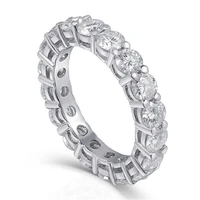 fine eternity promise ring silver color round 4mm aaaa cz engagement wedding band rings for women bridal finger jewelry