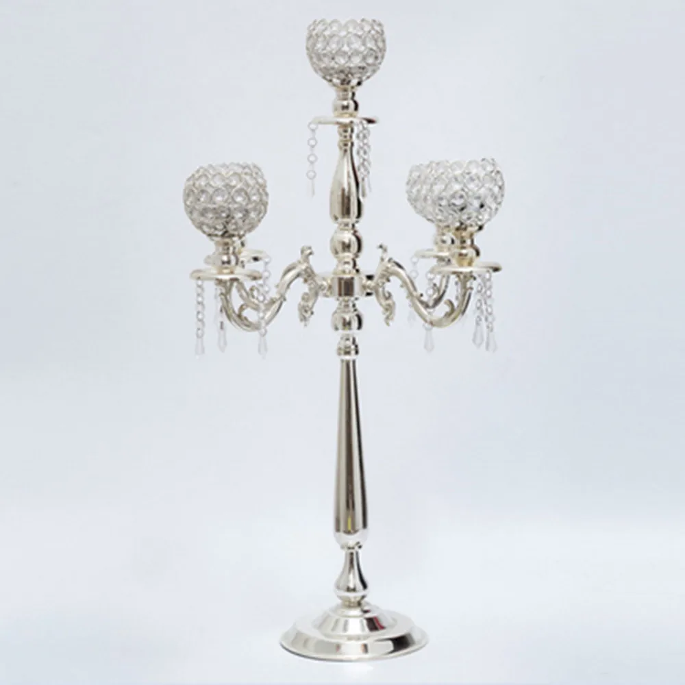 85 см высокие золотые свадебные подсвечники с хрустальными шариками подставки