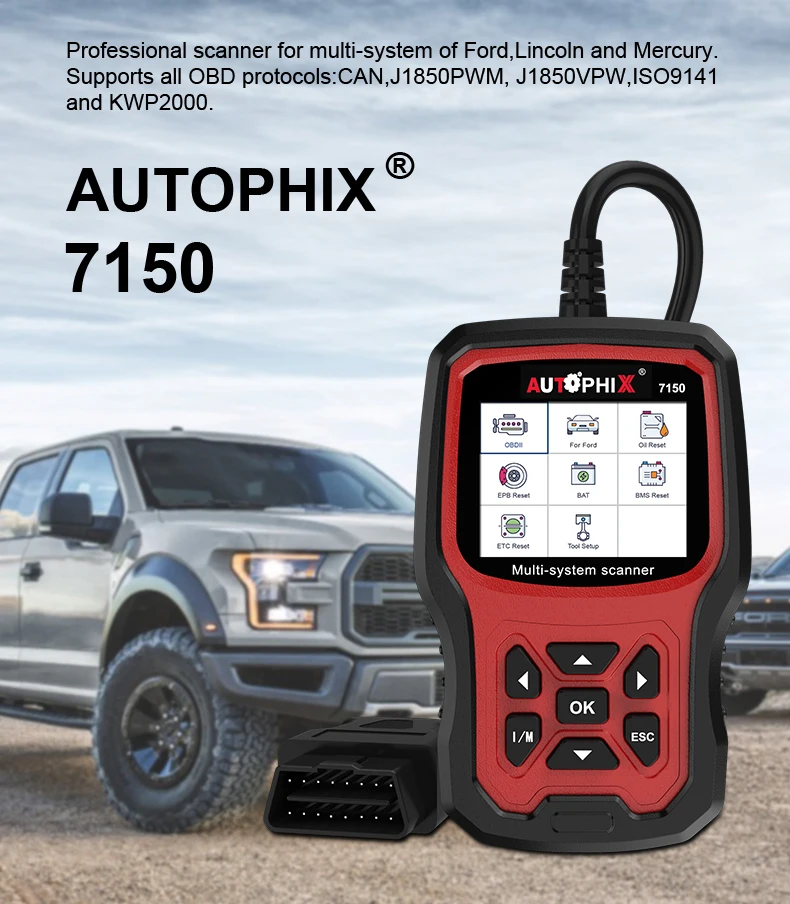 Автомобильные диагностические инструменты Autophix 7150 для Ford OBD2 полная система OBD 2