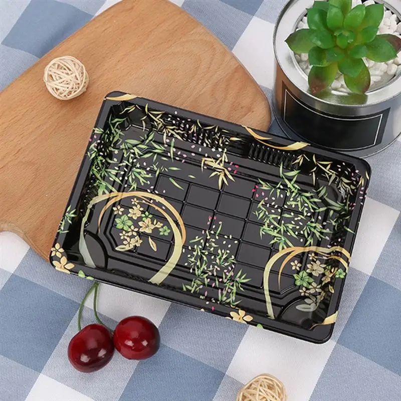 

Container Tray Mini Plates Boxdisposable Sushi Prep Party Lidtrays Serving Sandwich Meal Plate Dessert Bakery Appetizer Platters