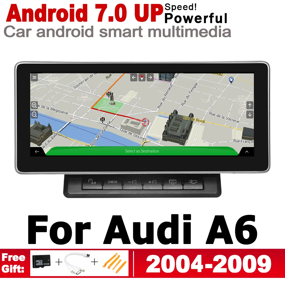 Автомобильный радиоприемник на Android с GPS навигацией для Audi A6 4F 2004 2005 2006 2007 2008 2009 WIFI