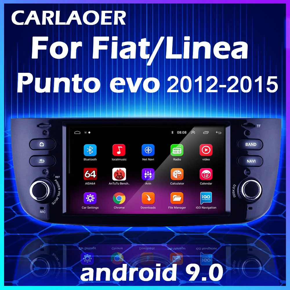 Автомобильный мультимедийный плеер на Android для Fiat Linea Punto EVO 2012 2013 2014 2015 Grande 2007 12