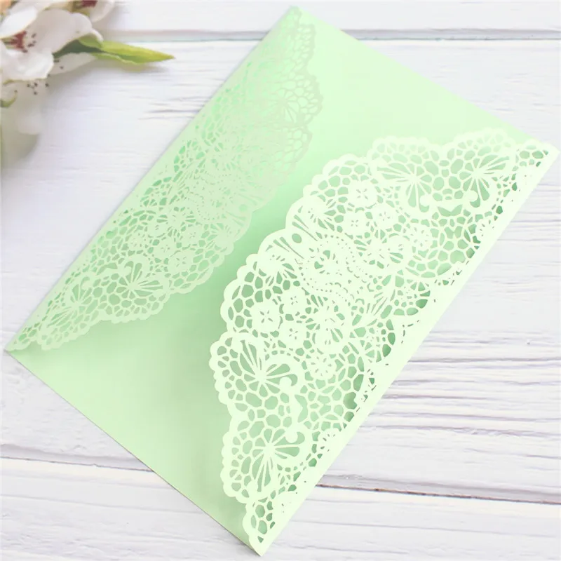 Мятно зеленая Свадебная пригласительная карта Единорог Индивидуальные вставки