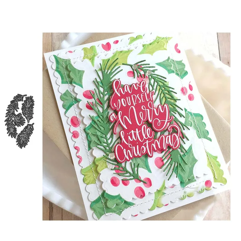 Металлические штампы для вырезания рождественские сосновые резки скрапбукинга