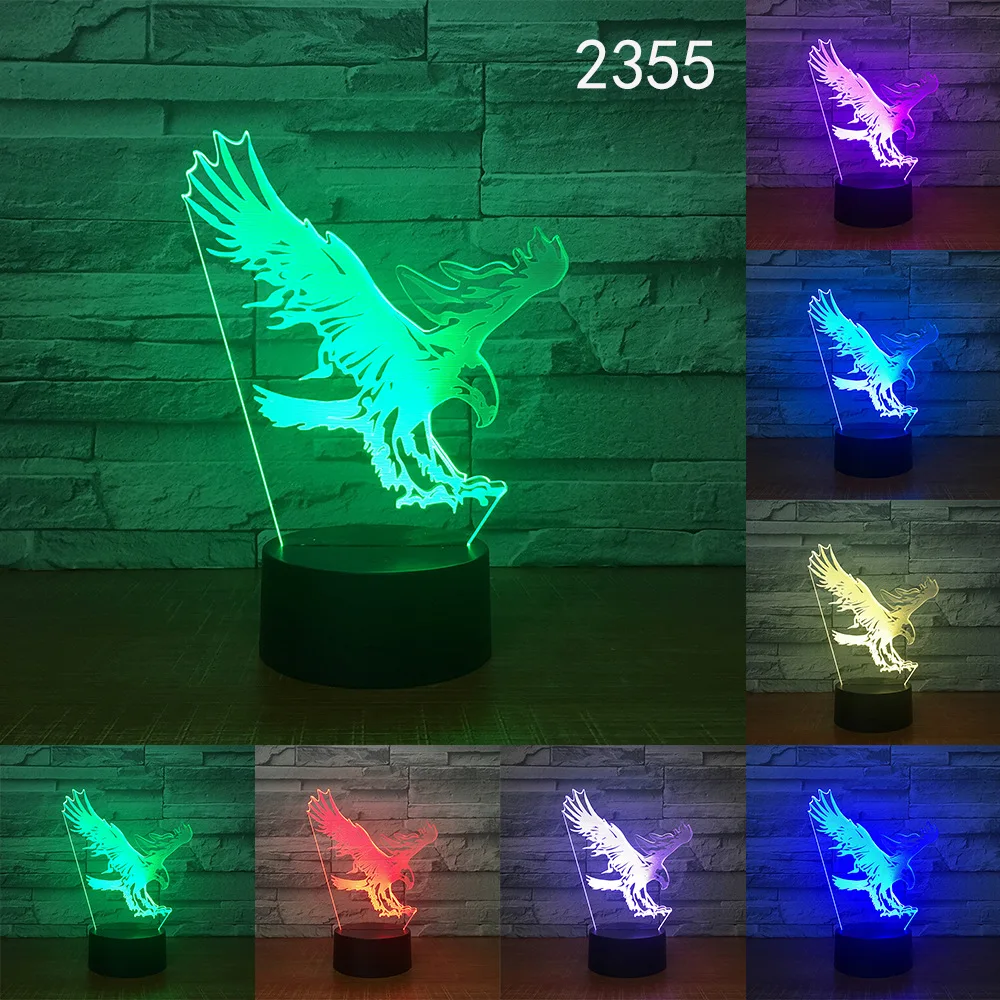 Night Light 7 Color Changing Led Kids Bedside Sasuke Modelling Lighting Fixtures 3D Visual Anime USB Owl Desk Lamp Home Decor | Лампы и