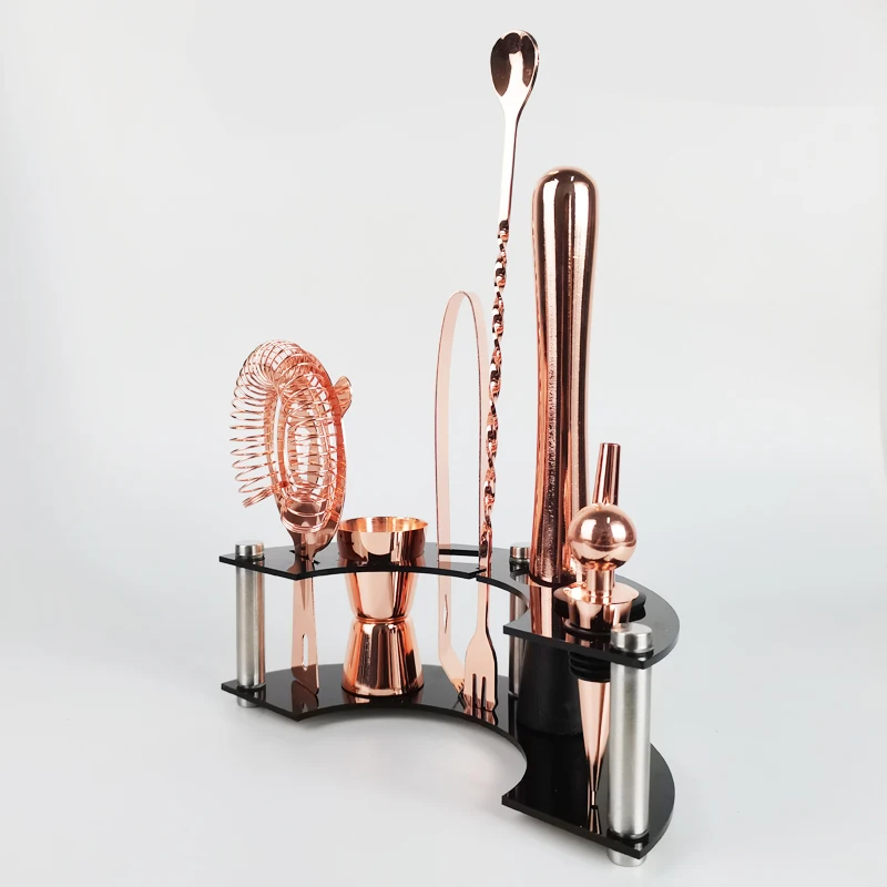 Коктейльный шейкер из нержавеющей стали барный инструмент цвета розового золота