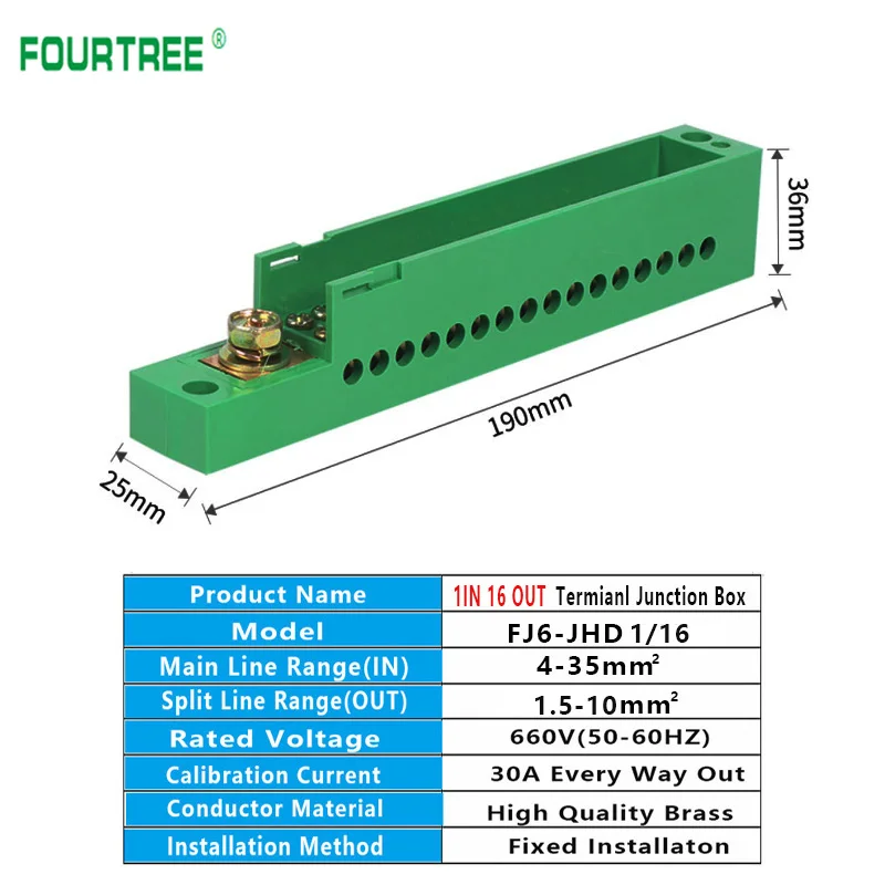Распределительная коробка 1 шт. однополярный разветвитель вход 16 выходов