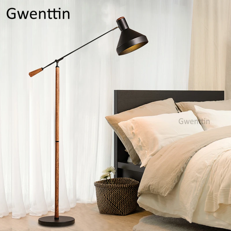 Скандинавская деревянная Напольная Лампа современные светодиодные