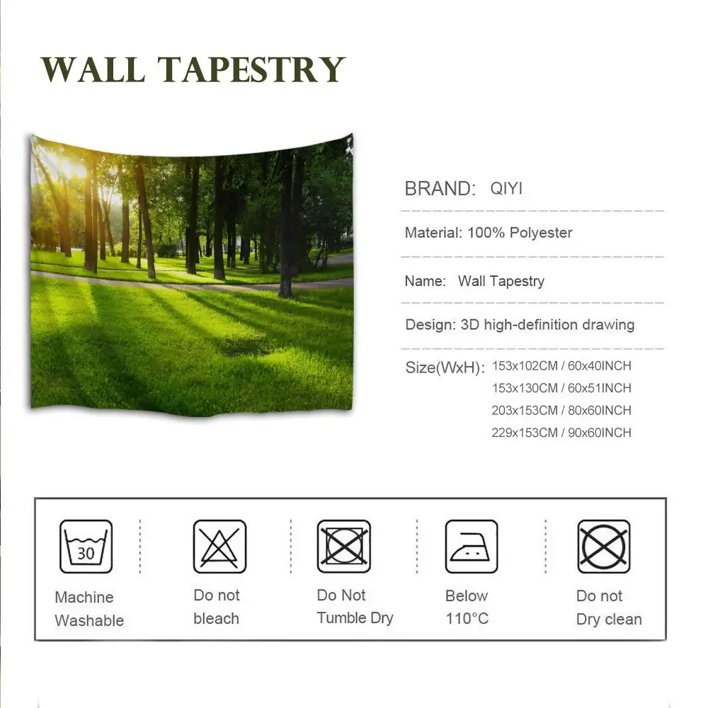 QIYI деревянный дизайн настенный гобелен домашний декор полиэстер ткань природа