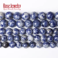 natural real stone blue sodalite round loose beads 15 strand 4 6 8 10 12 14 mm pick size for jewelry making women accessories