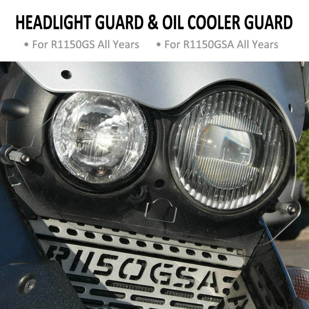 For BMW R1150GS R1150GSA ADV R 1150 R1150 GS GSA Motorcycle Oil Cooler Radiator and Headlight Headlamp Protector Guard Cover Cap