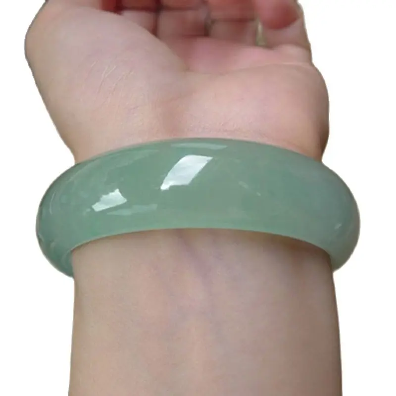 Ледяной Зеленый Изумрудный нефритовый браслет чистые женские браслеты из