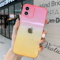dual color transparent soft tpu silicone phone case for iphone 11 12 pro x xs max xr 7 8 plus se 2020 slim thin protection cover
