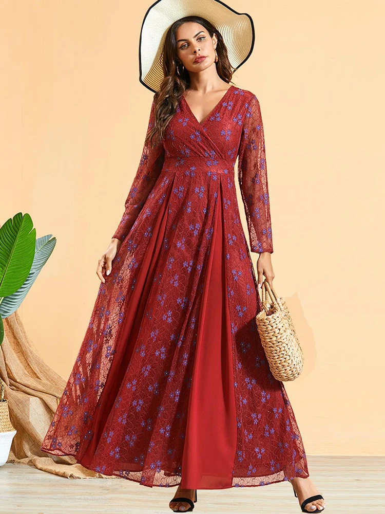 Кружевные Абайи для женщин индийская Европейская мусульманская одежда кафтан