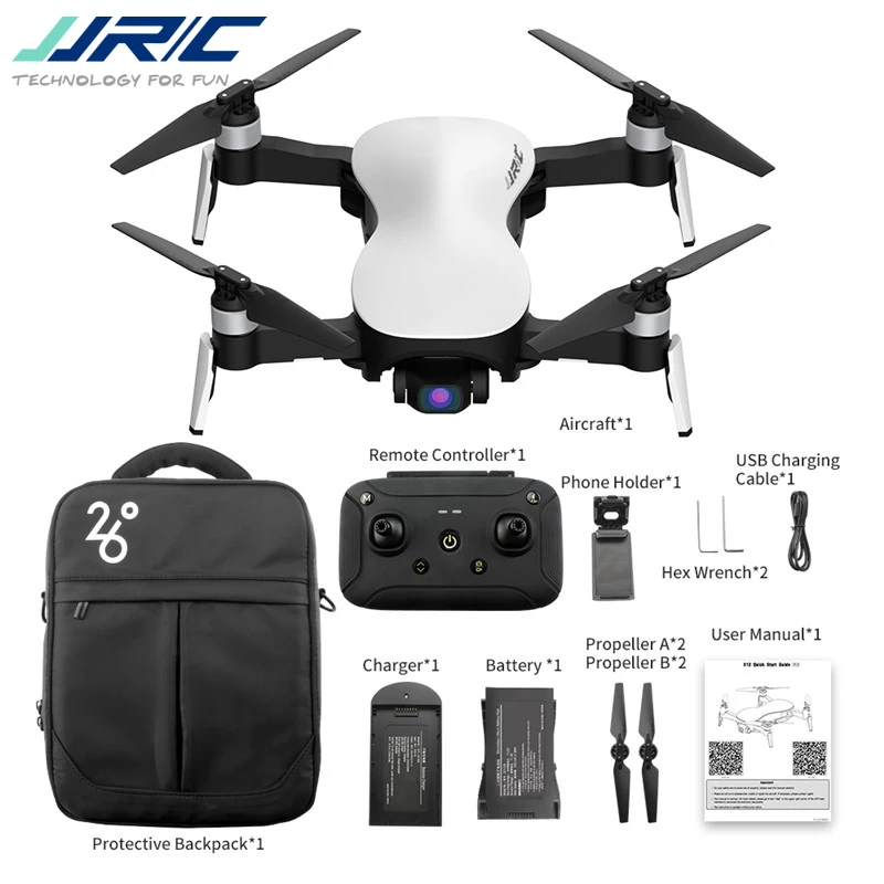 JJRC X12 gps 5G WiFi FPV Бесщеточный двигатель 4K HD камера двойной режим позиционирования складной Радиоуправляемый Дрон Квадрокоптер RTF черный/белый - Цвет: Белый